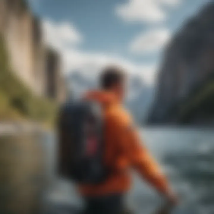 Patagonia Black Hole backpack in use during a watersport activity