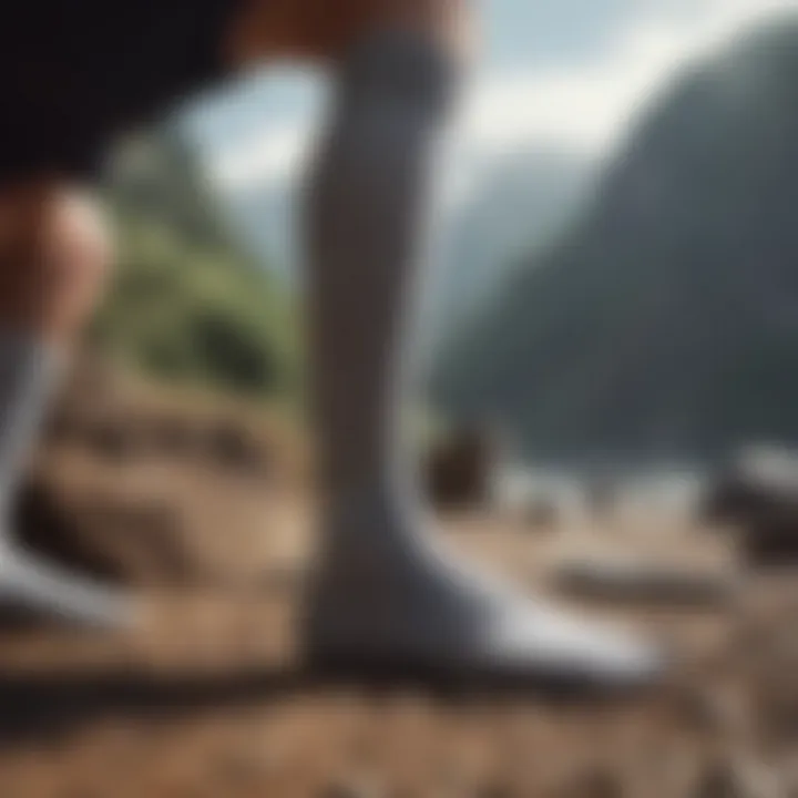 Close-up of high-performance materials used in Quiksilver socks