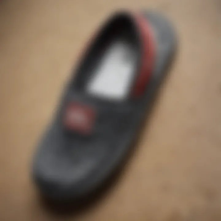 Close-up of the material texture of Quiksilver slippers