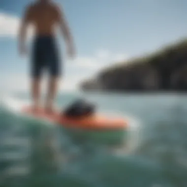 An individual enjoying water activities while wearing Quiksilver slippers