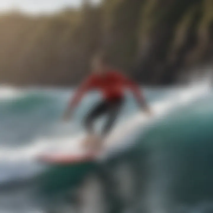 Rider showcasing performance on Radinn surfboard