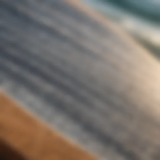 Razor griptape on a surfboard showcasing its texture and grip