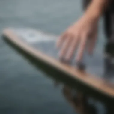 Installation of razor griptape on a wakeboard for enhanced performance