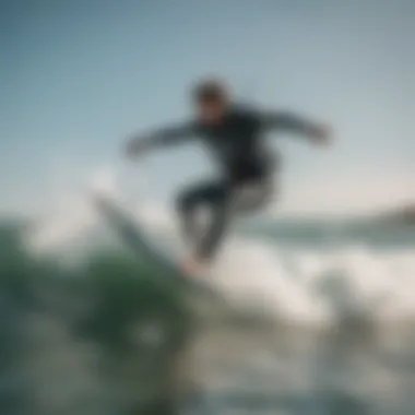 A kitesurfer skillfully maneuvering through waves, demonstrating advanced techniques.