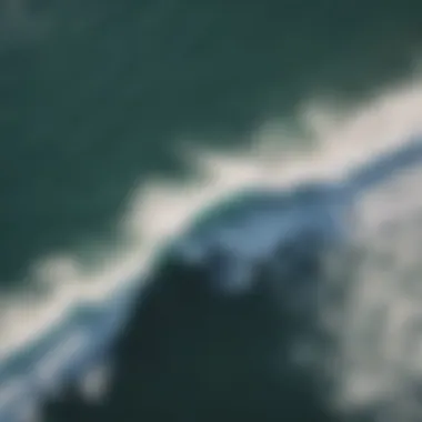 Dynamic Surfing Landscape Aerial view of surfers in action.