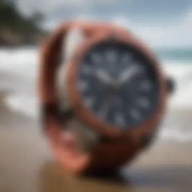 Side view of the Rip Curl Ultimate Tide Watch highlighting its rugged design