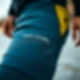 Close-up view of Rip Curl wetsuit pants showcasing material texture
