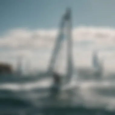 Performance of Sailworks Windsurfing Sails in Action Sailworks sail on water demonstrating performance in action