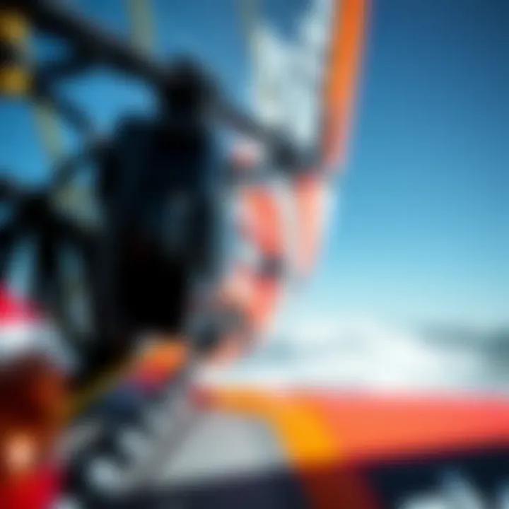 A close-up of cutting-edge windsurfing technology