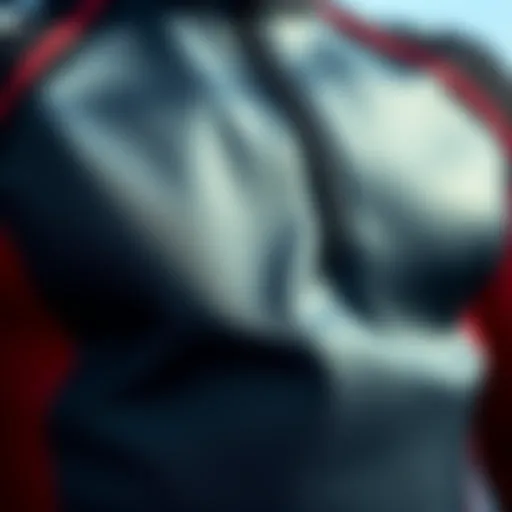 Close-up view of shark resistant wetsuit fabric showcasing innovative materials