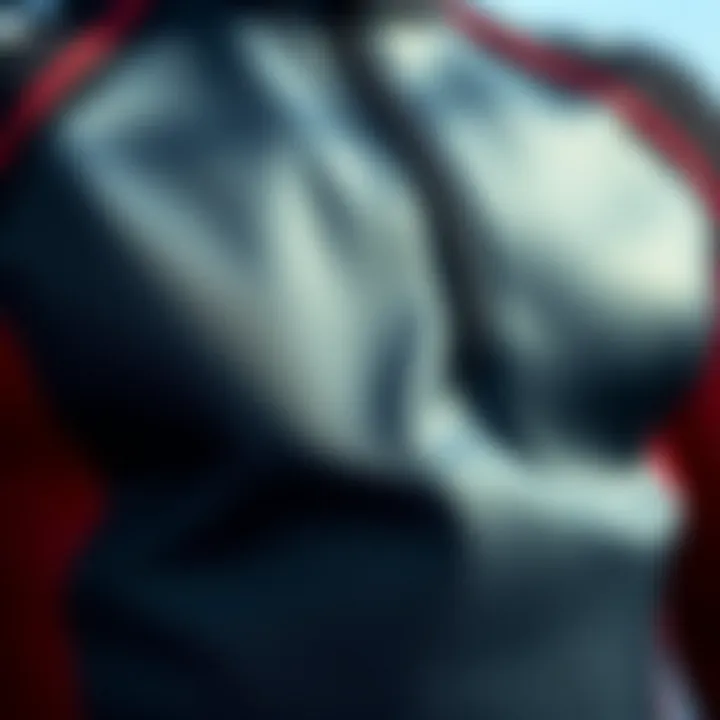 Close-up view of shark resistant wetsuit fabric showcasing innovative materials