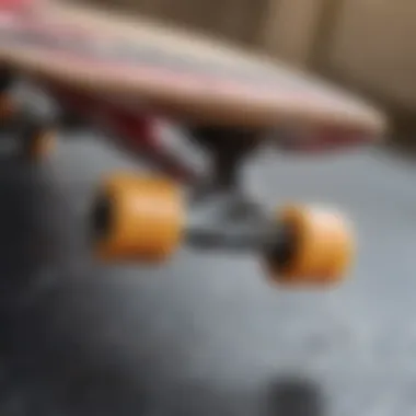 Close-up view of skateboard components emphasizing quality