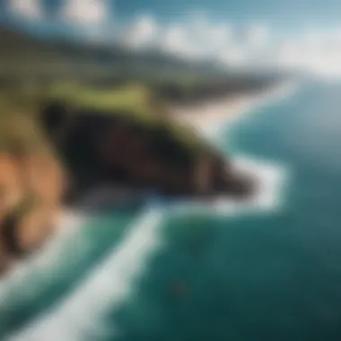 Ideal Serene Landscape for Sky Surfing A serene landscape viewed from above, ideal for sky surfing.