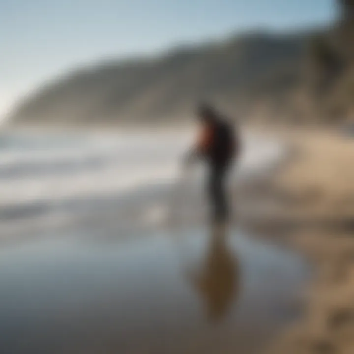 Participants engaging in an environmental cleanup along the shoreline