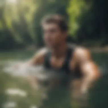 A relaxing scene of a person resting by the water, emphasizing recovery and rejuvenation.