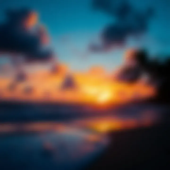 A vibrant sunset over a Costa Rican beach