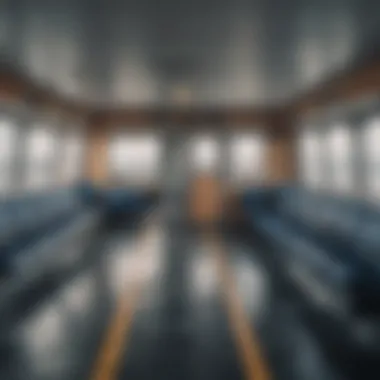 Interior of a ferry showcasing passenger amenities