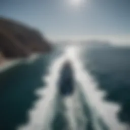 Ferry navigating through the Strait of Gibraltar