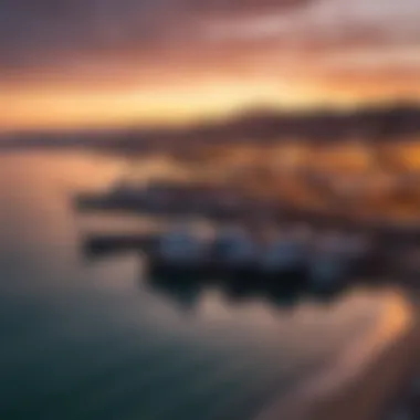 View of Tarifa port during sunset