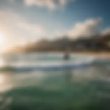 Scenic view of a popular kitesurfing beach in Greece