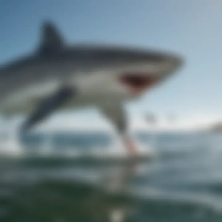 Bait being dispersed in water to attract sharks