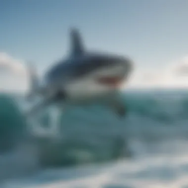 Ocean Serenity and Shark Attraction A serene ocean view with a hint of chumming activity