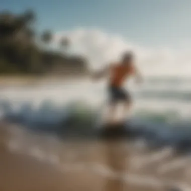 Beautiful beach setting ideal for skimboarding