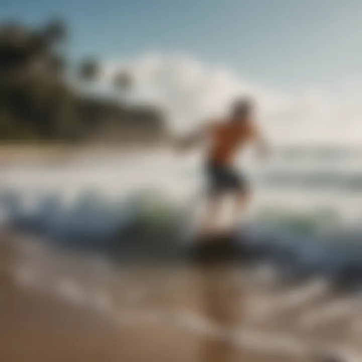 Beautiful beach setting ideal for skimboarding