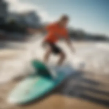 Vibrant skimboarding community at the beach