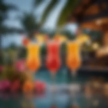 Tropical Cocktails at a Luau Exquisite tropical cocktails served at a luau