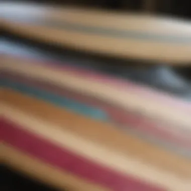 Close-up of advanced materials used in Jamie O'Brien's surfboards