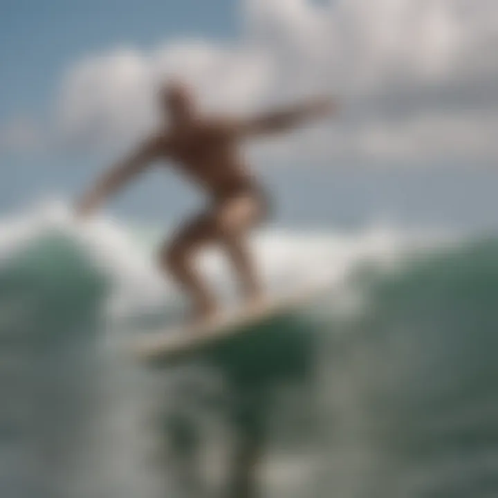 Jamie O'Brien performing a trick highlighting the performance features of his surfboard