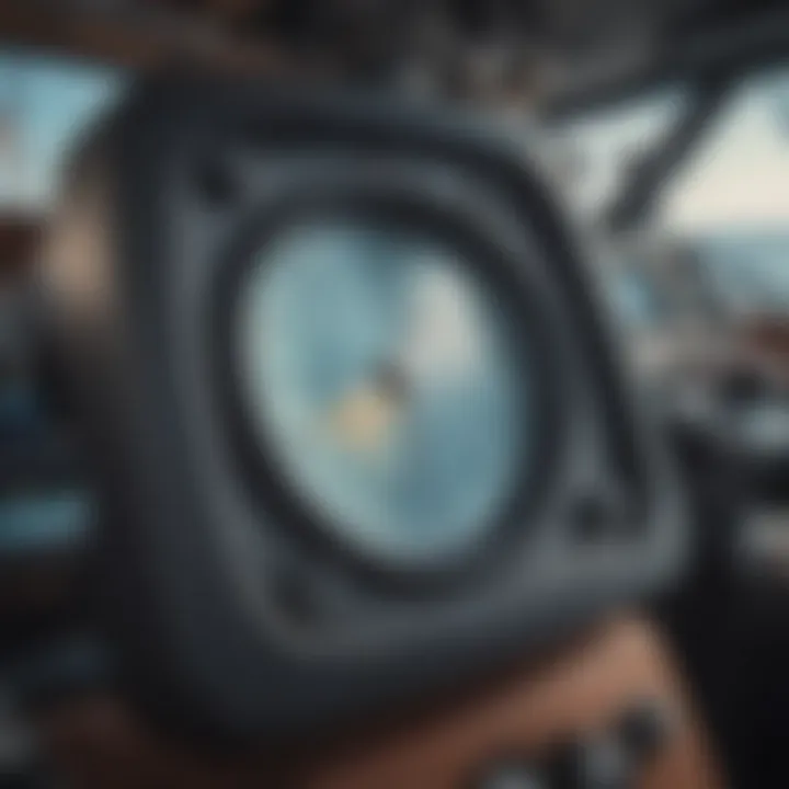 A detailed view of advanced navigation equipment on a modern sailing vessel.