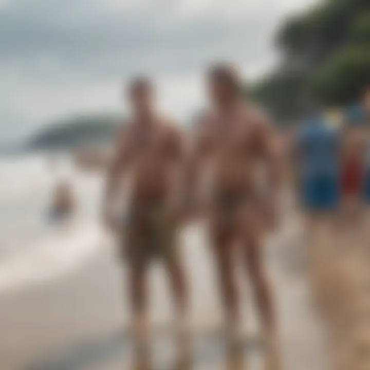 A cultural festival on the beach, with locals engaged in traditional activities