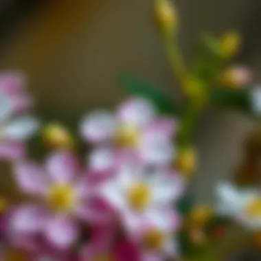 Intricate Floral Artistry A close-up of delicate flowers, highlighting the intricate details and vibrant colors that signify nature's artistry.