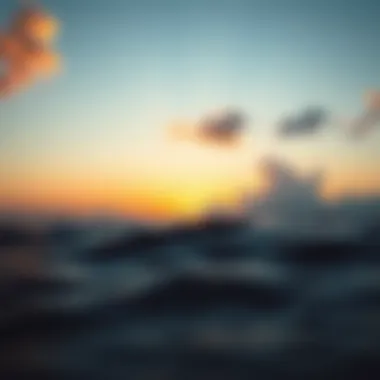 Peaceful Sunset Over Ocean A serene sunset over a calm ocean, embodying the peaceful coexistence of sky and water.