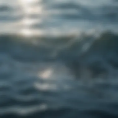 Close-up of water ripples reflecting sunlight