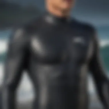 High-Quality Surfing Suit Material Close-up of high-quality material used in a surfing suit