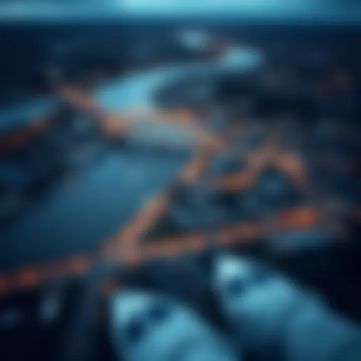 An aerial view of Bristol highlighting its geographic features