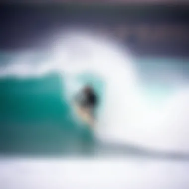 Surfers riding waves in a picturesque Bristol surf spot