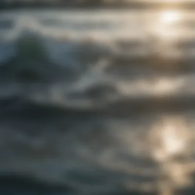 Close-up of rippling water reflecting soft sunlight