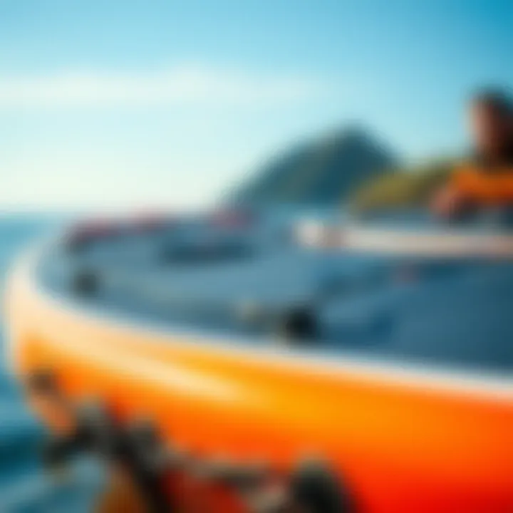 Detailed view of the Tower Explorer Paddle Board showcasing its design features