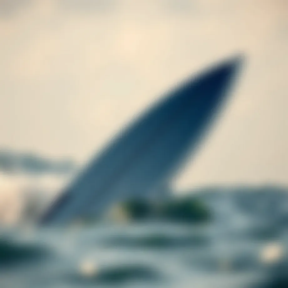 Dynamic foil surfboard design showcasing its sleek contours and innovative materials