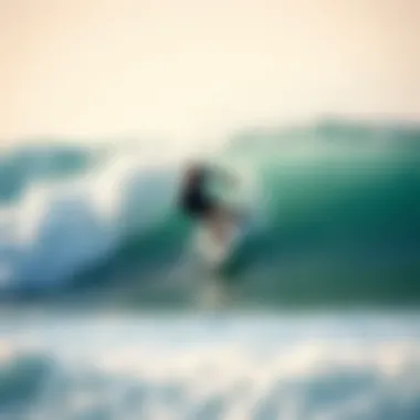 Surfer Riding a Wave with Leash Illustration of a surfer enjoying a wave with a nine-foot leash attached
