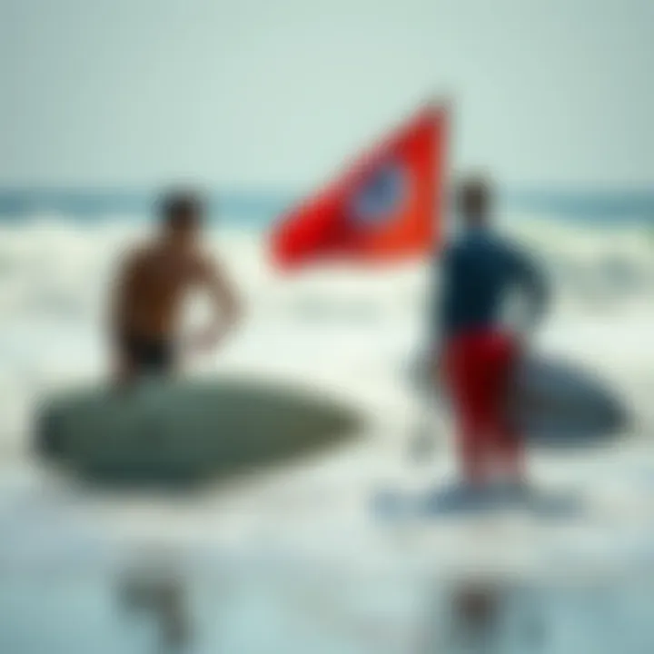 Surfers checking conditions before heading into the water