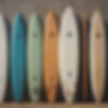 A detailed surfboard size chart showcasing various dimensions and types