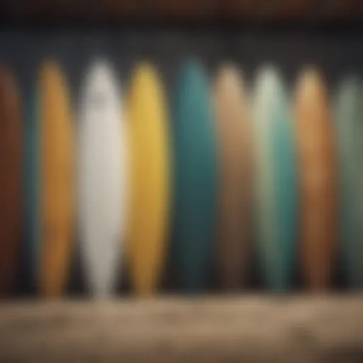 A variety of surfboards showcasing different sizes and shapes.