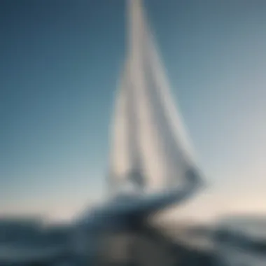 Aerodynamics in Sailing An illustration demonstrating the aerodynamic principles involved in sail operation.