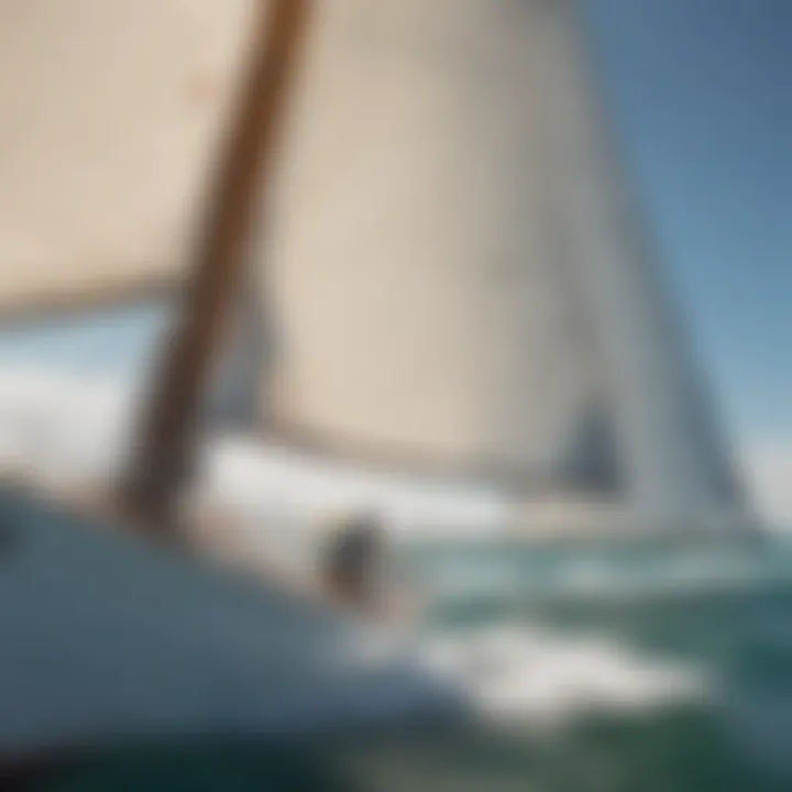 A detailed view of a sail's design showcasing various shapes and configurations.