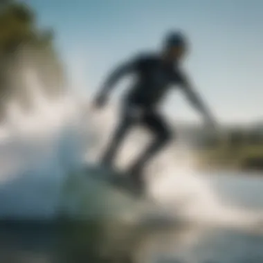 Dynamic Wakeboard Maneuver Dynamic wakeboard cut through water